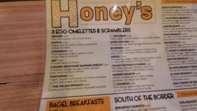 Honeys Bistro and Bakery Menu