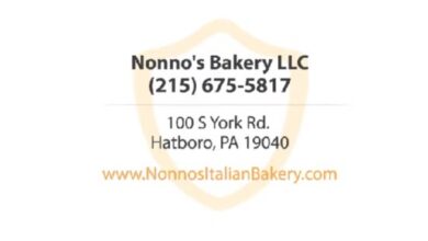 Nonno's Bakery Menu