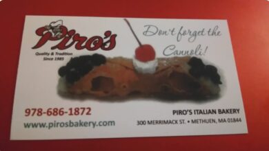 Piro's Bakery Menu